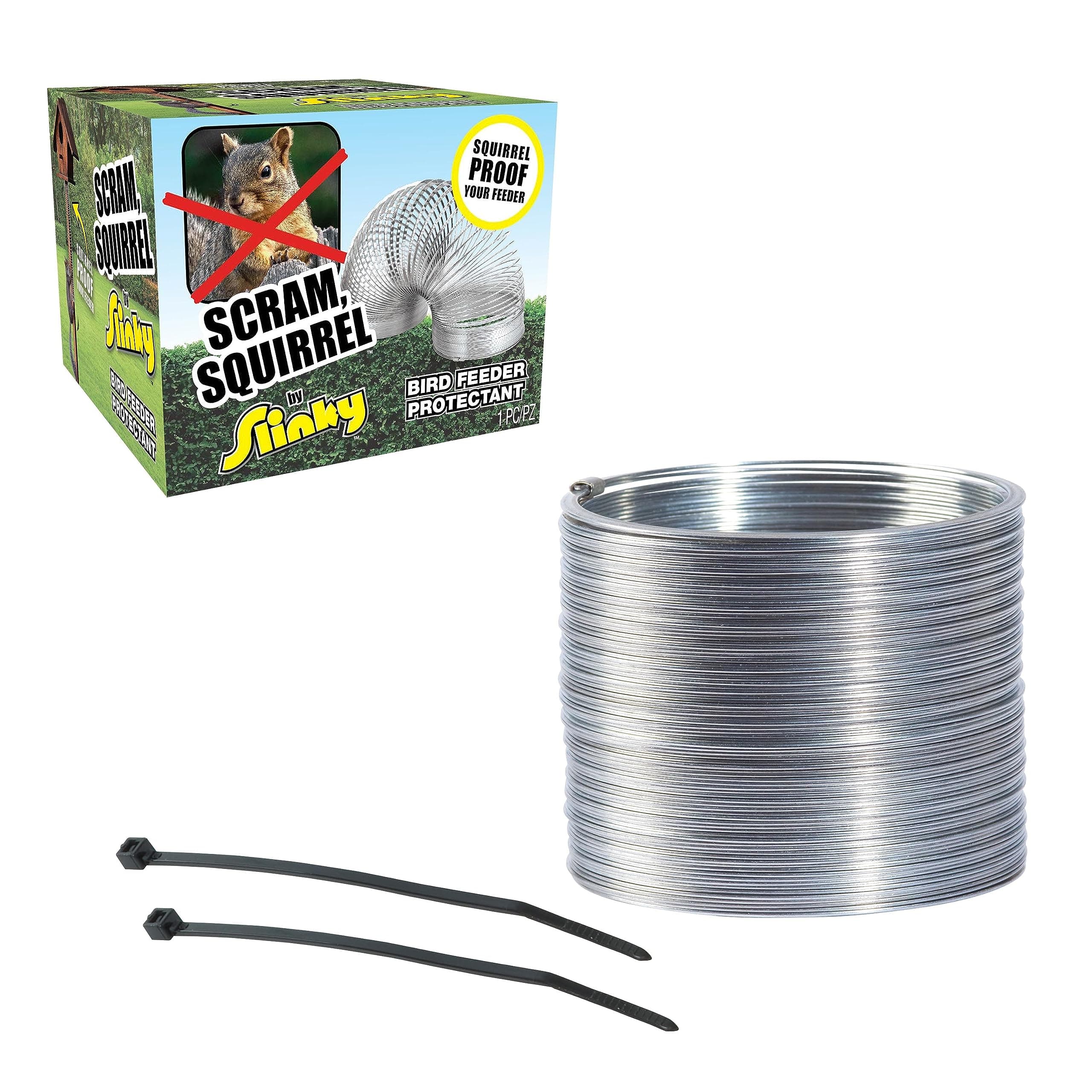 Scram, Squirrel by Slinky, Squirrel-Proof Bird Feeder Accessory that Guards Bird Seed, Kids Toys for Ages 5 Up by Just Play
