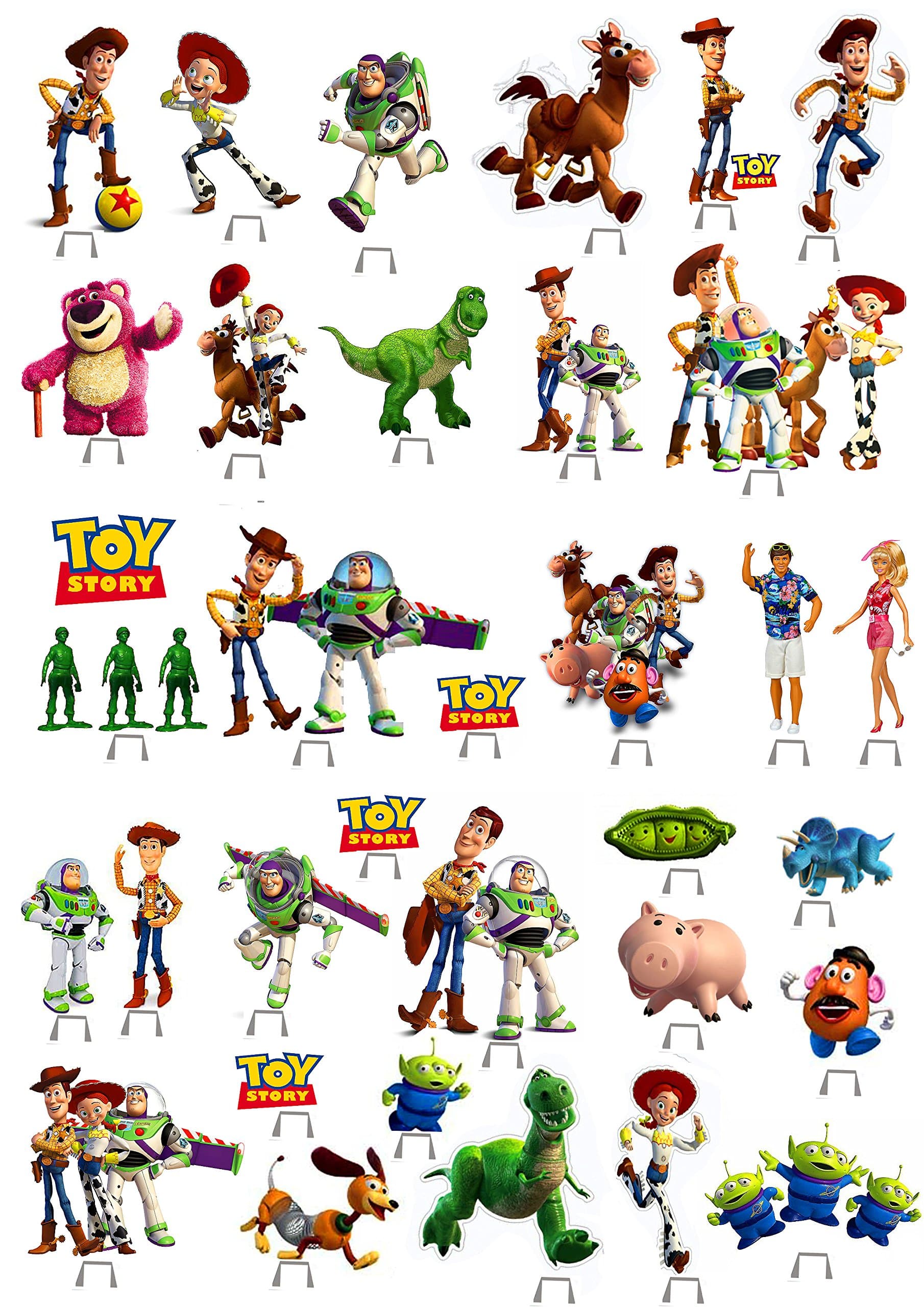 TOY STORY Cup Cake Edible Wafer Card Toppers Stand up 34 PIECES NEW