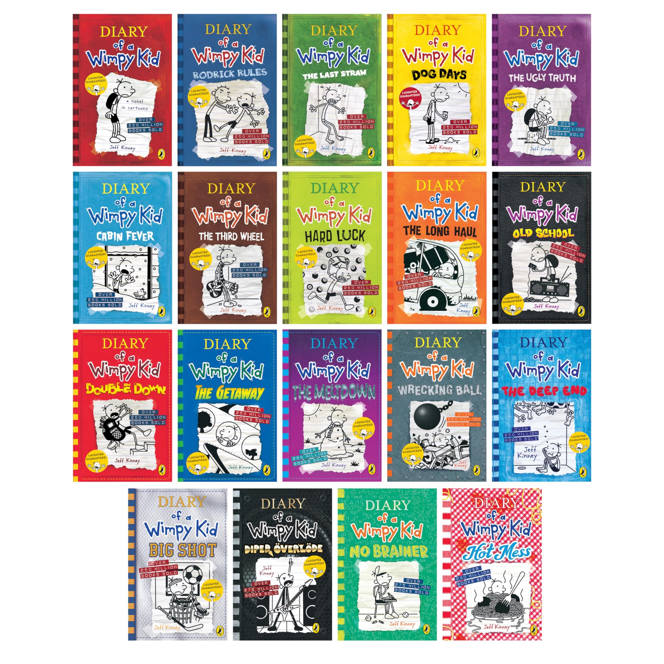Hunnee A Library of a Wimpy Kid 1-18 Books Boxed Set, Complete Full Collection Series,