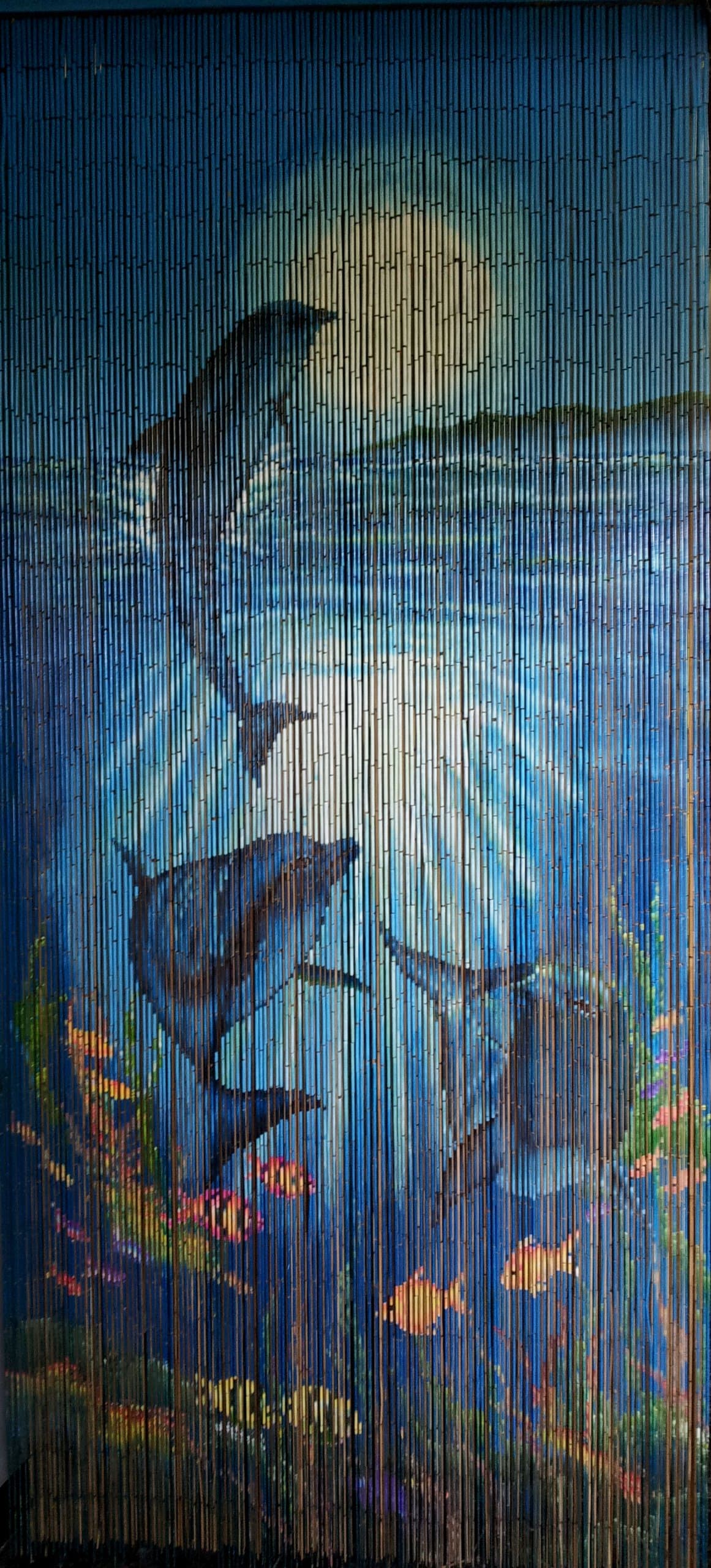 ABeadedCurtain 125 String Tropical Reef Dolphins Beaded Curtain 38% More Strands Handmade with 4000 Beads (+Hanging Hardware)