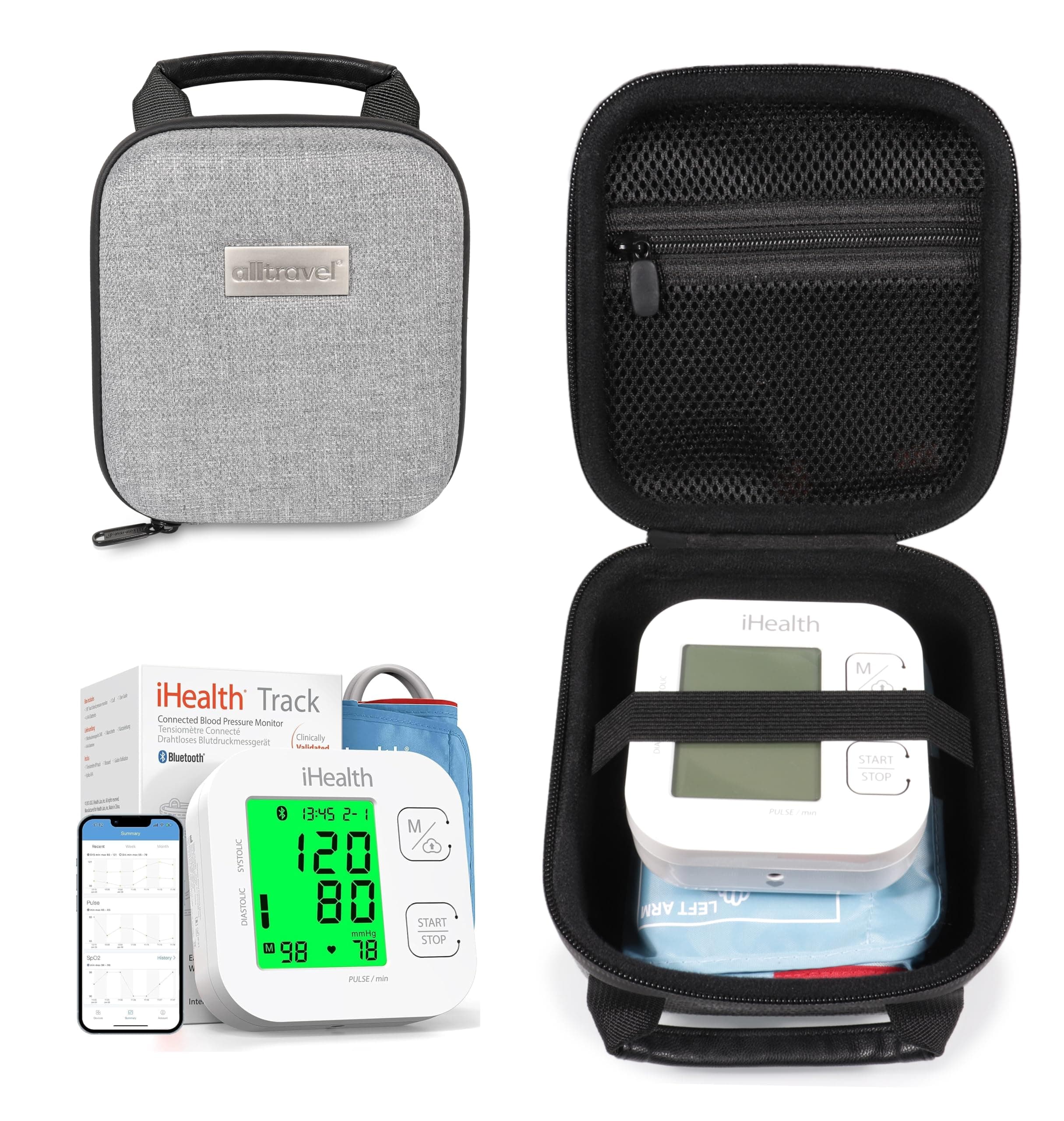 alltravel case for iHealth Track Smart Upper Arm Blood Pressure Monitor