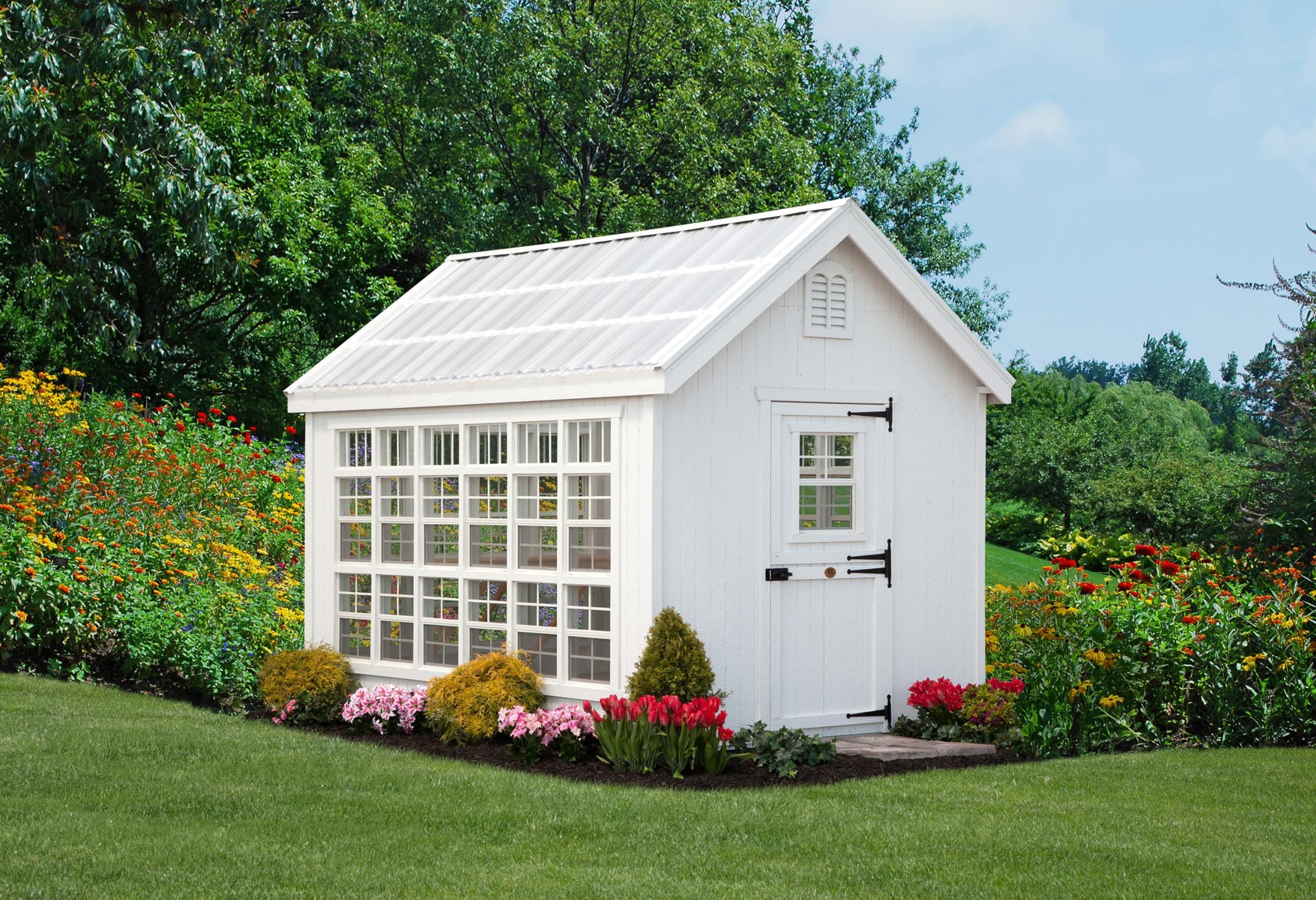 Little Cottage Co. 10x16 Colonial Gable Greenhouse - Wood DIY Kit for Garden, Backyard, Lawn