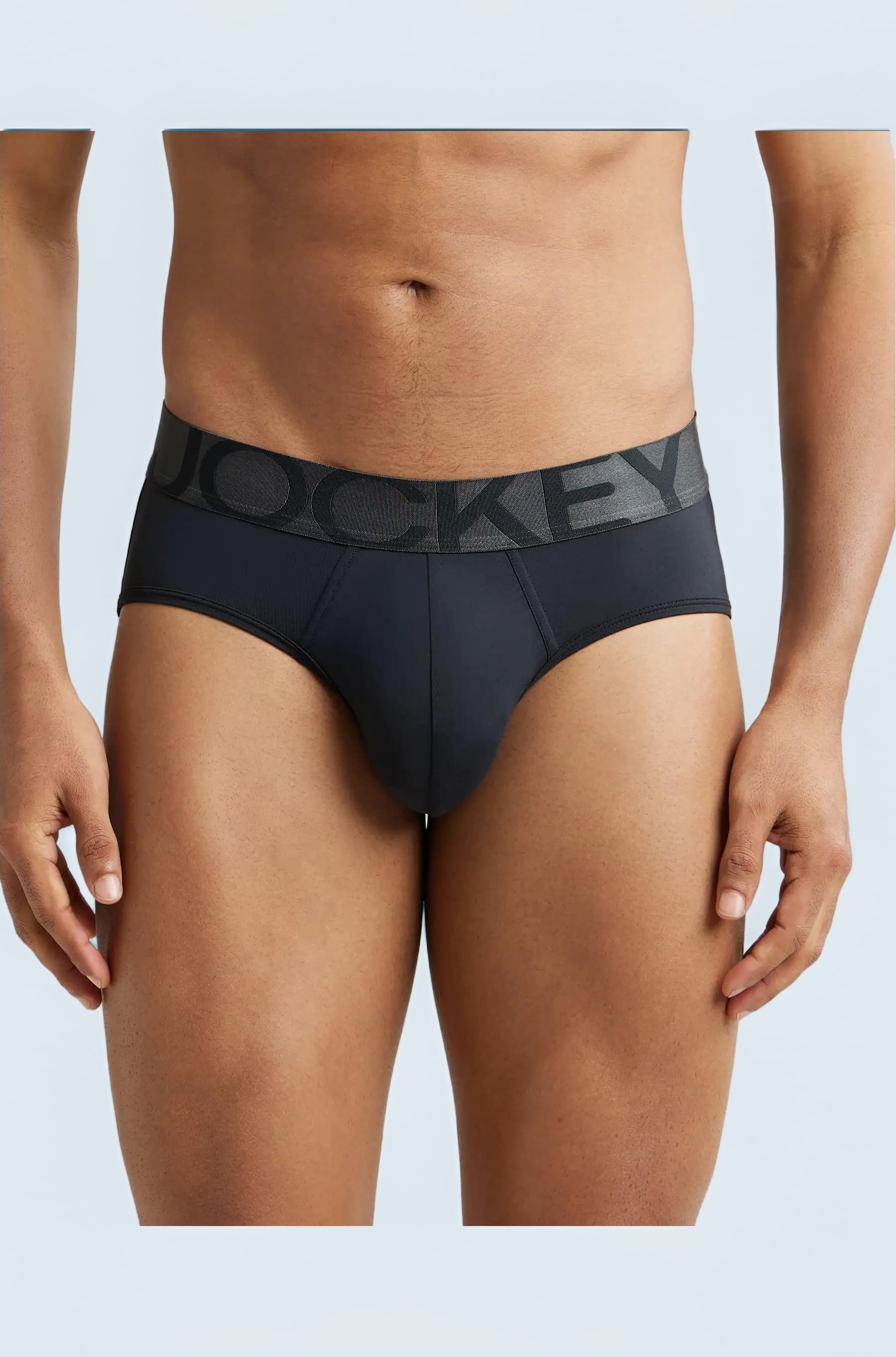 IC27 Men's Tactel Microfiber Elastane Stretch Solid Brief with Moisture Move Treatment