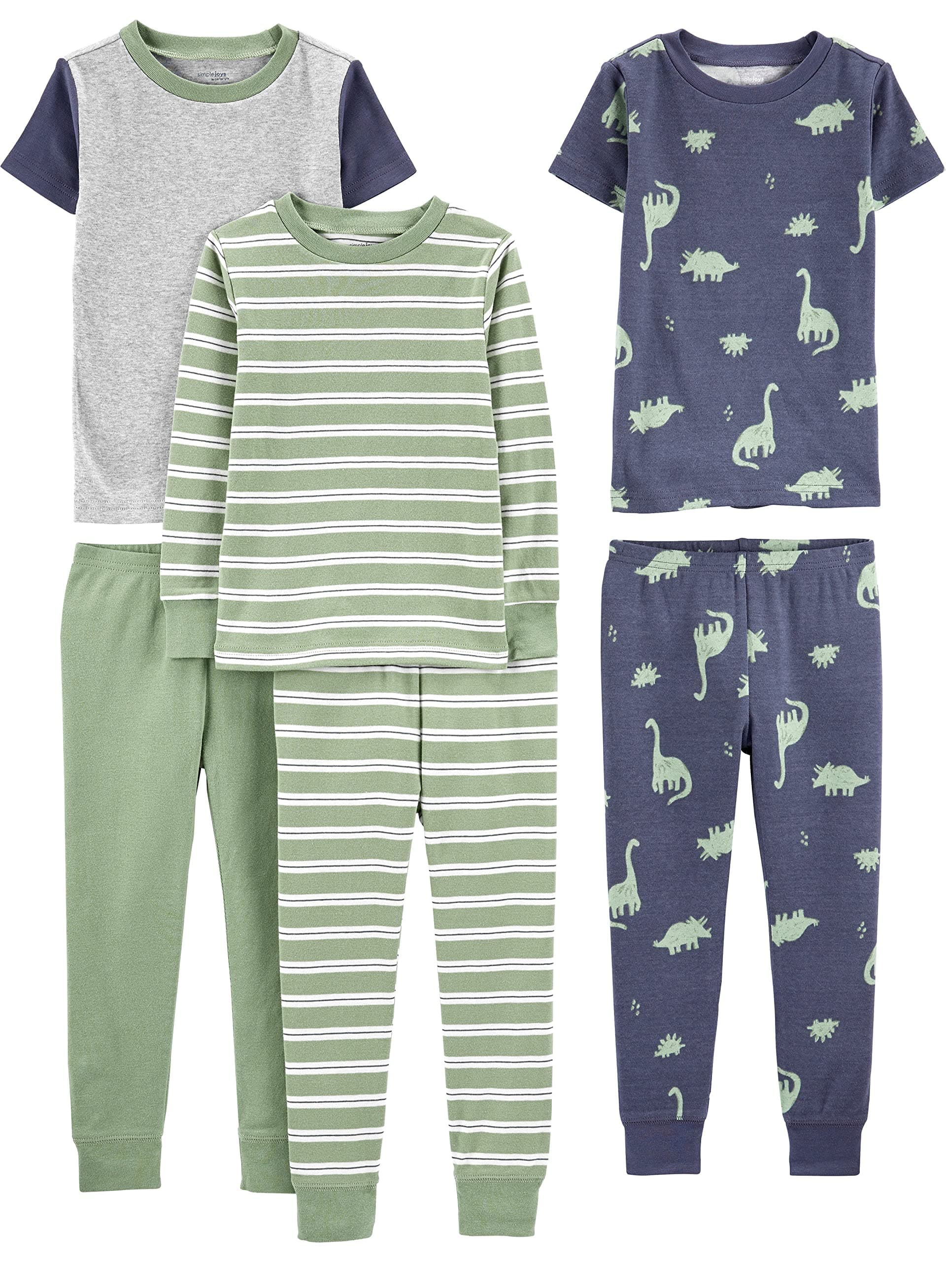 Simple Joys by Carter's Boys' 6-Piece Snug Fit Cotton Pajama Set