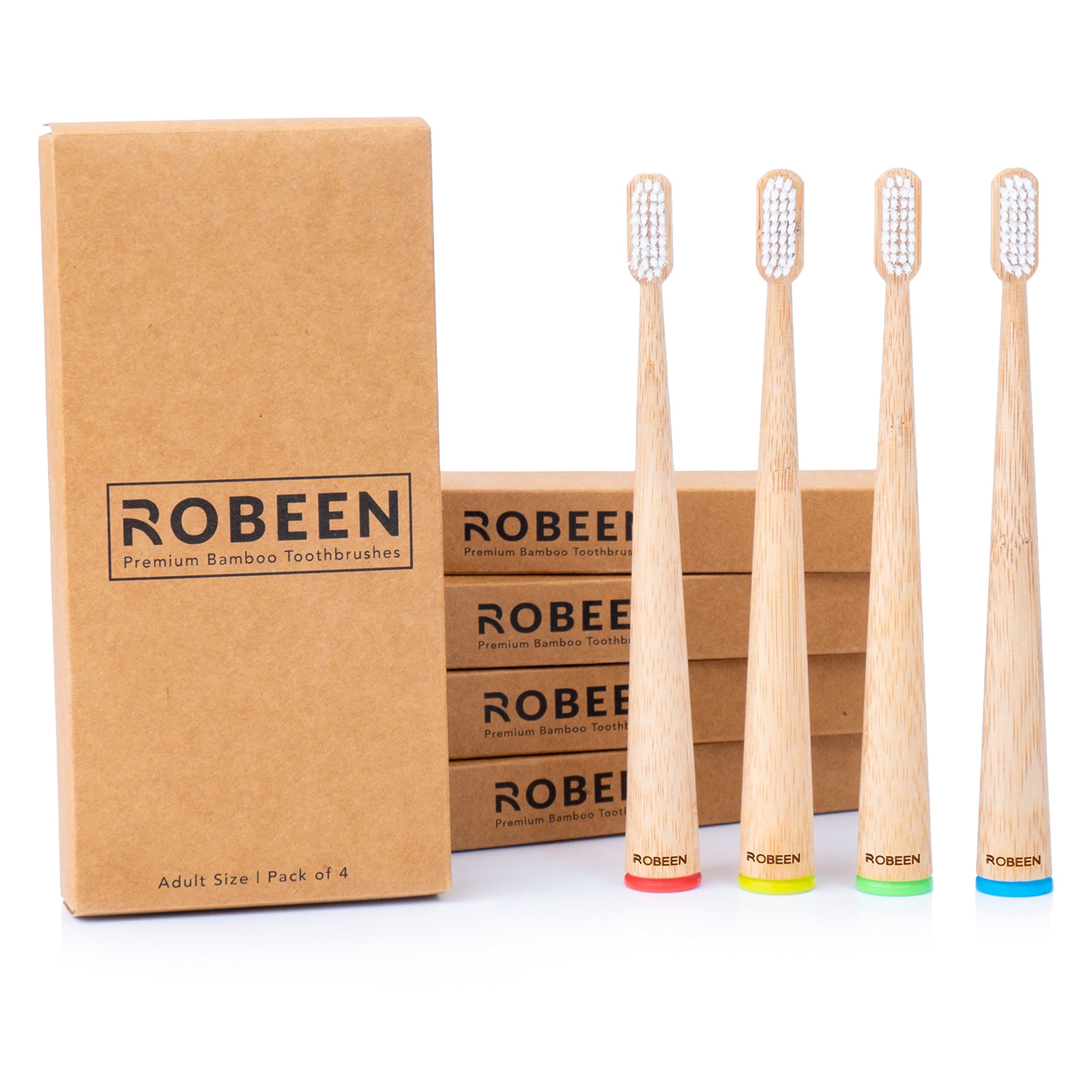 Looking for a Natural Toothbrush with Soft Bristles? Buy Now Our Bamboo Toothbrushes, Set of 4 | Self Standing Design | Biodegradable and Eco Friendly | for Adults and Kids