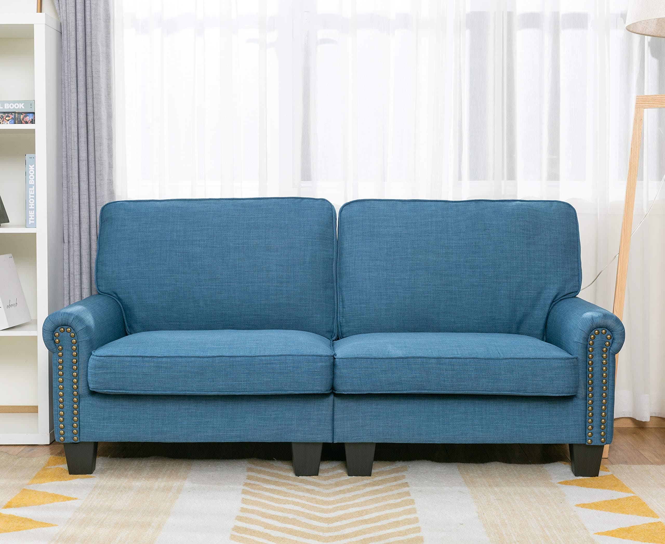 70 Inch Sofa for Living Room,Sofa loveseat Soft and Easily Assemble Couch Blue Upholstered
