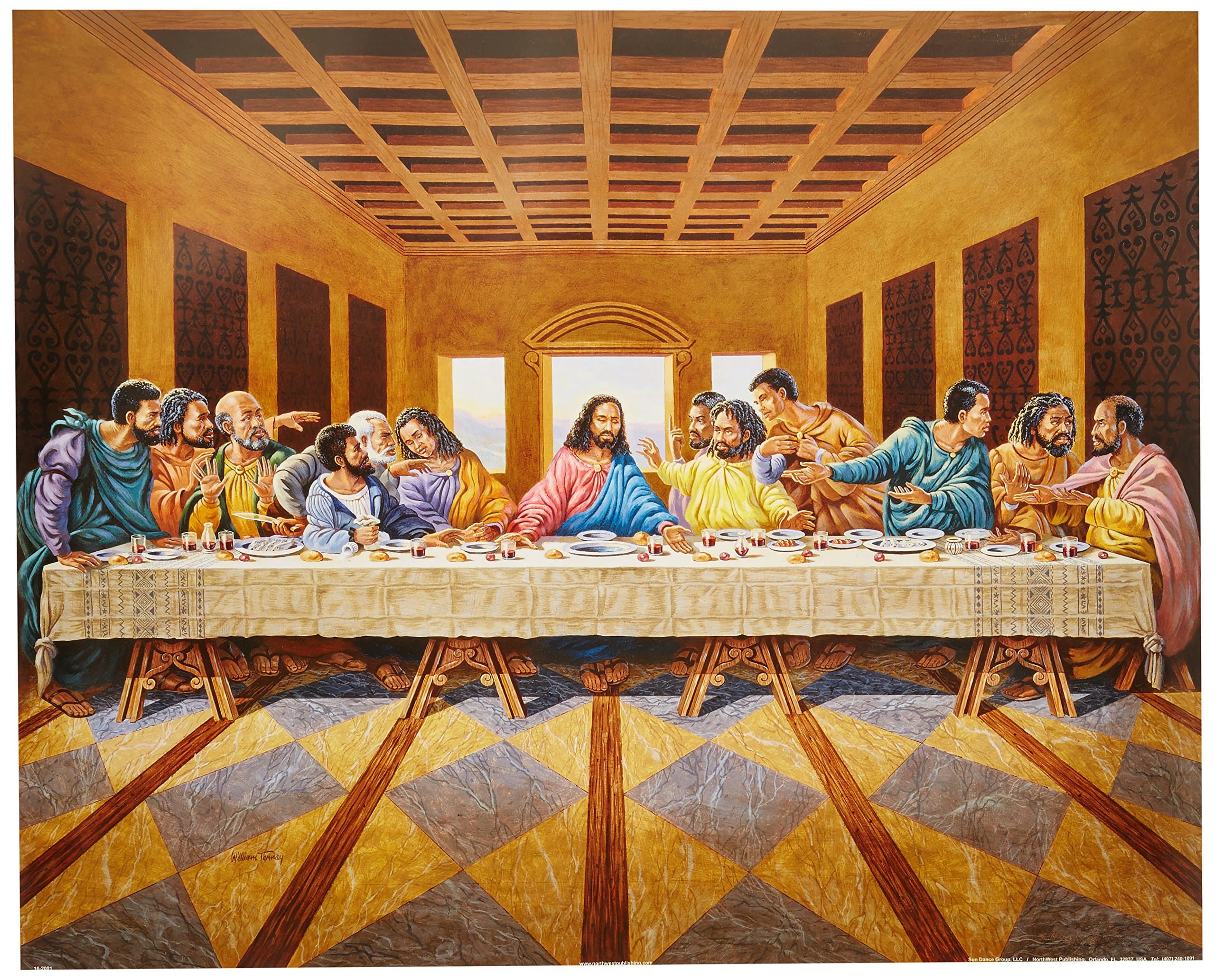 African American Black The Last Supper Jesus Christ Religious Picture Art Print