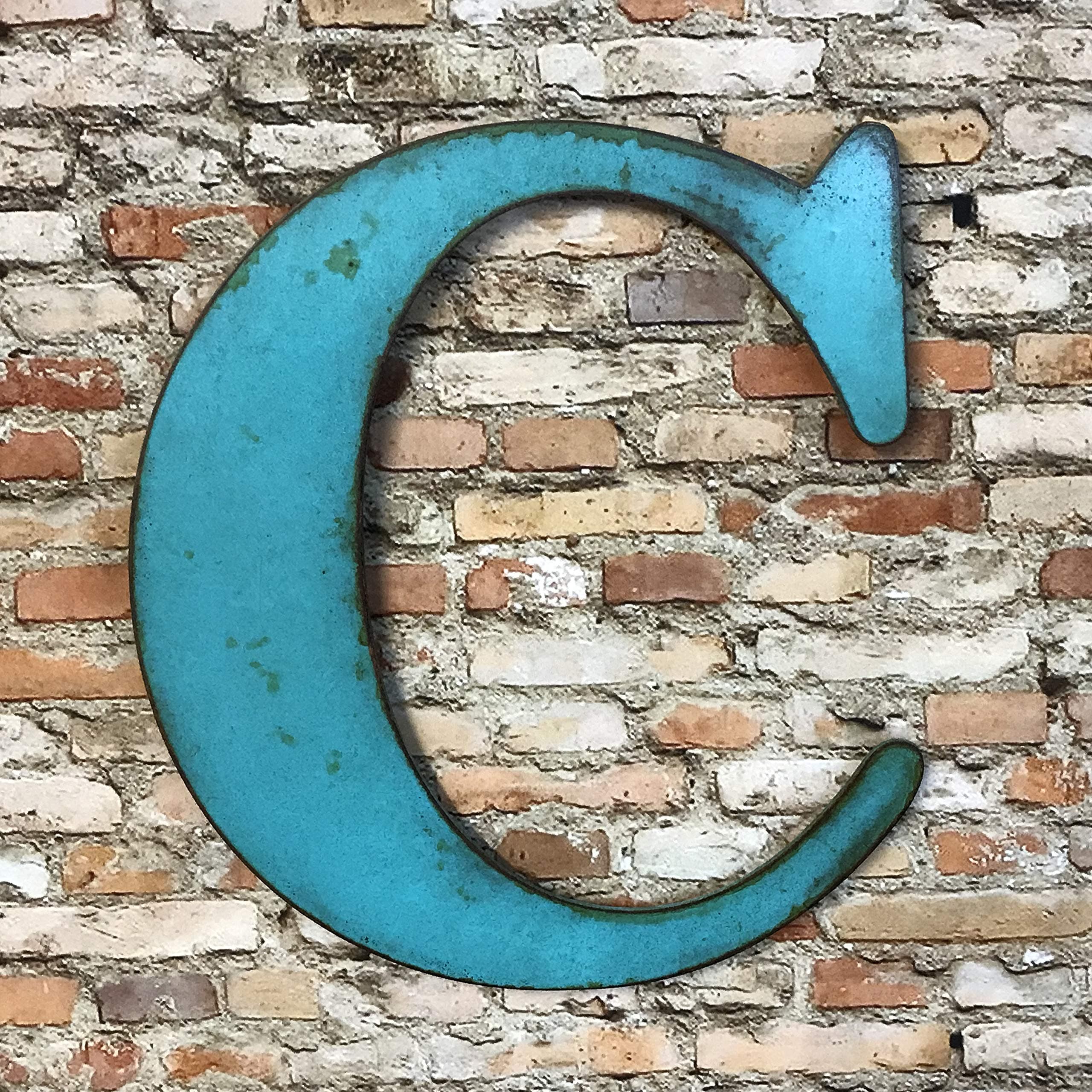 Metal Letter C - 8", 12", 16", 22", or 30" tall - Handmade metal wall art - Choose your Patina Color, Size and Letter or Number - Hanging Letters for Living Room, Bedroom or Nursery