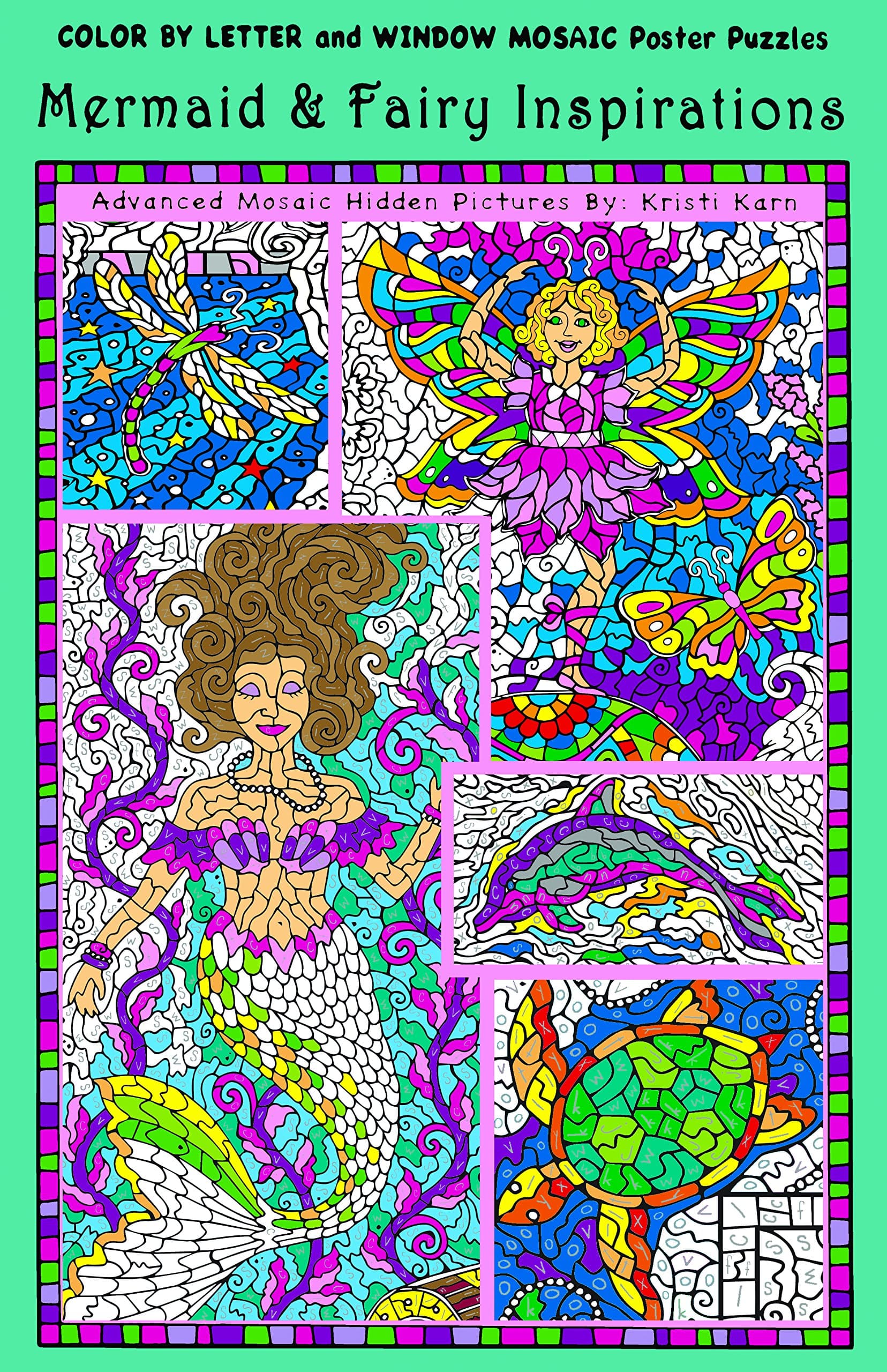Mermaid & Fairy Inspirations Color by Letter & Window Mosaic