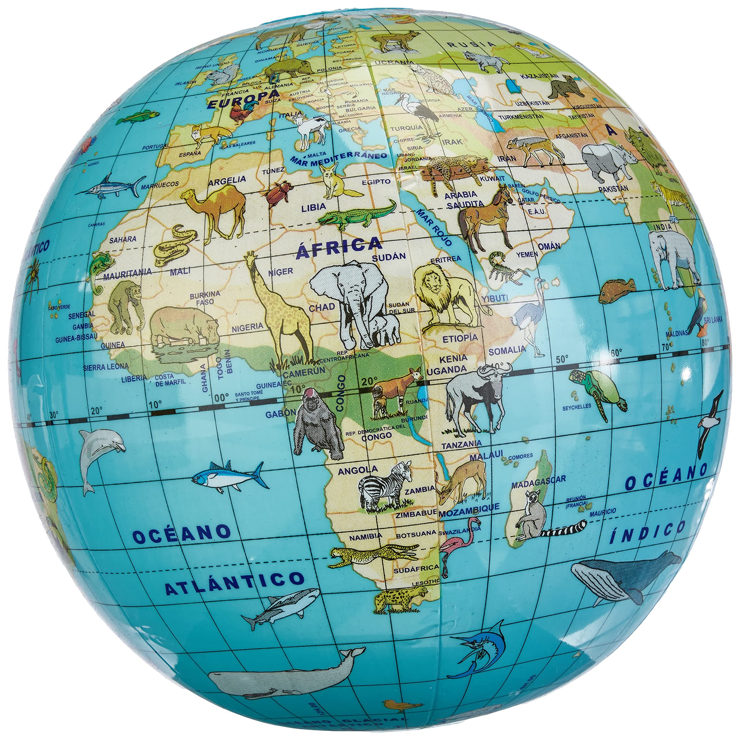 Caly – Area of the World Inflatable with Animals, 30 cm, Spanish (cagl30an)