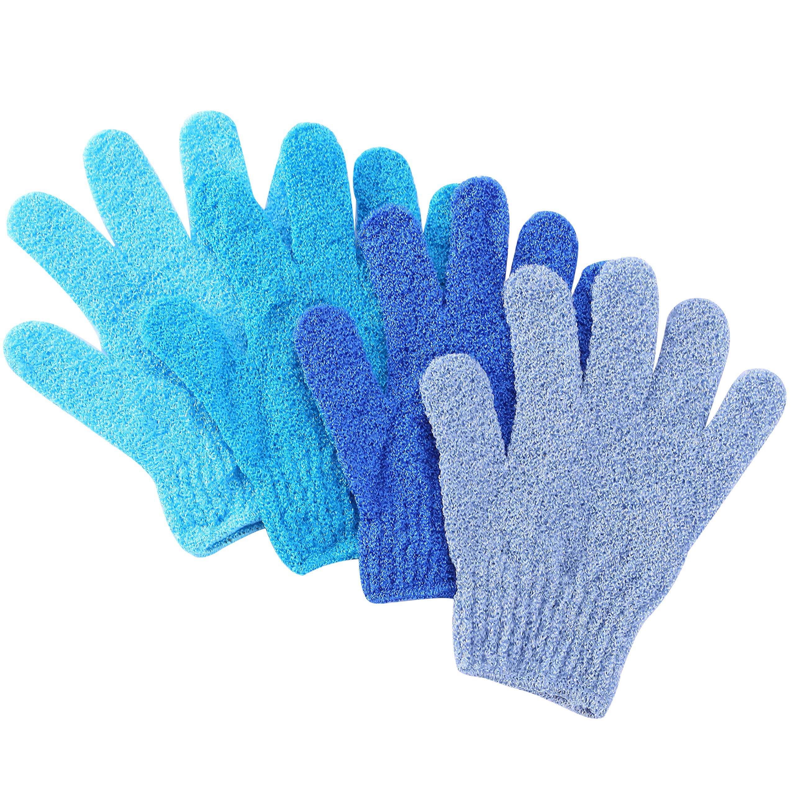 Slick- Exfoliating Gloves, 4 Pcs, Skin Exfoliator for Body, Bath / Scrub Gloves, Shower Accessories for Women, Exfoliation Mitt