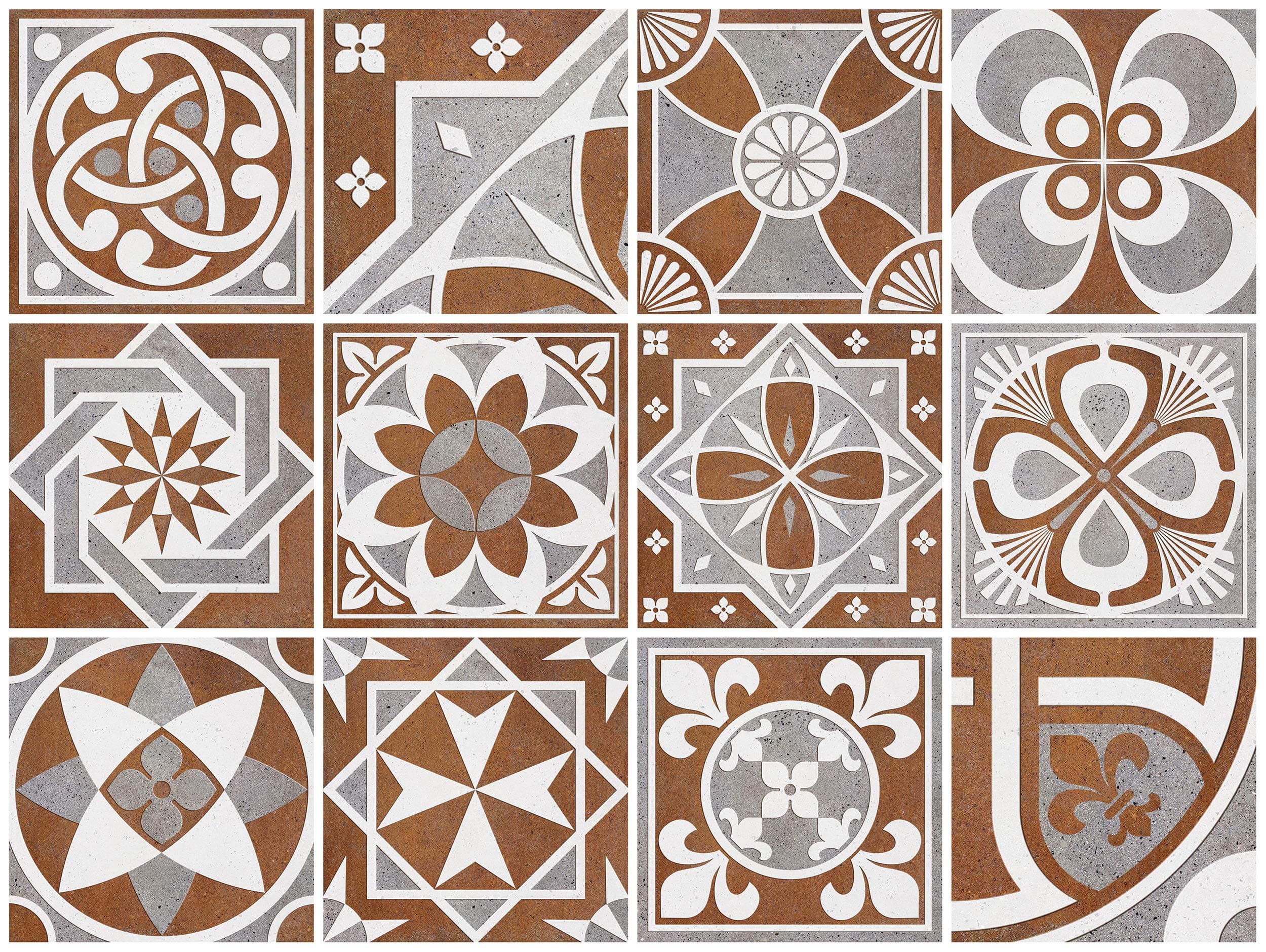 The Nisha 24 PC Pack Art Eclectic Peel and Stick Wall Sticky Backsplash Vinyl Waterproof Removable Tile Sticker Decals for Bathroom & Kitchen, 4x4 Inch, Sandstone 1280