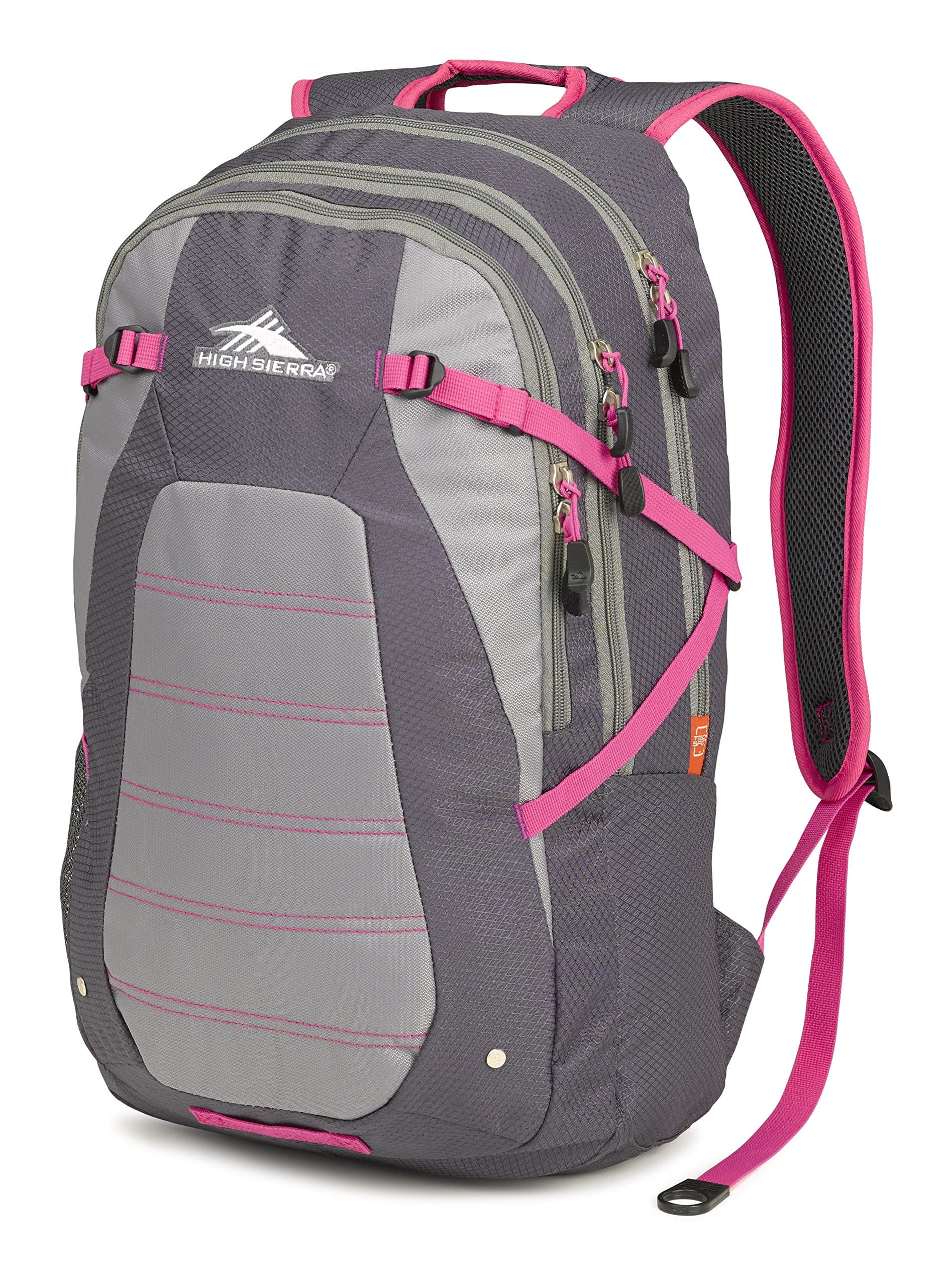 High Sierra Fallout Backpack, Mercury/Charcoal/Fuchsia, 21 x 13.5 x 8-Inch